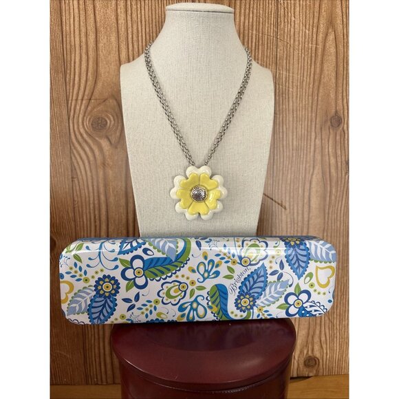 Brighton Corsage Daisy Flower Necklace Silver Tone Double Chain Extender 17-19" - Picture 12 of 12